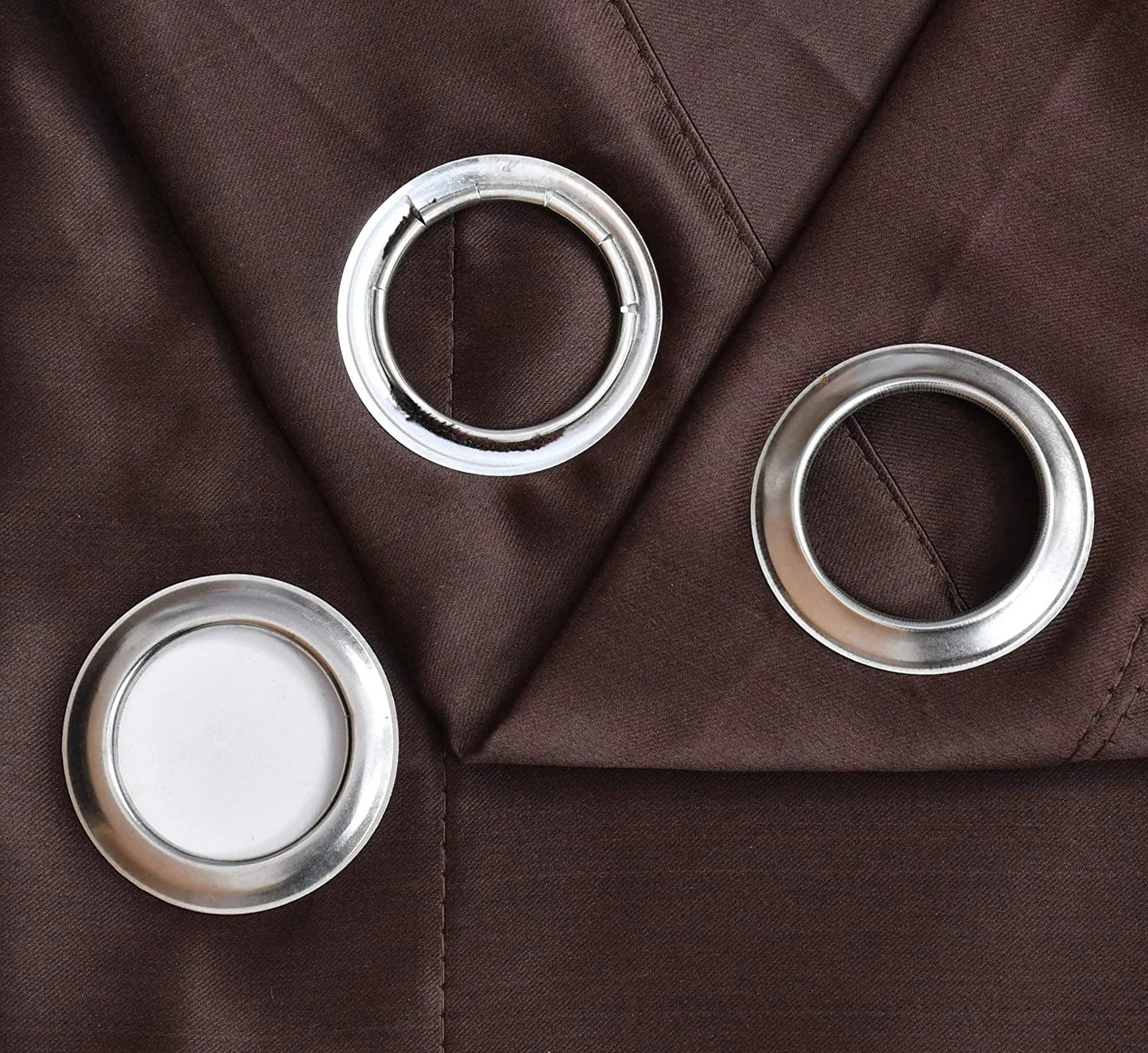 Solid Polyester Curtains - Brown (Set of 2)