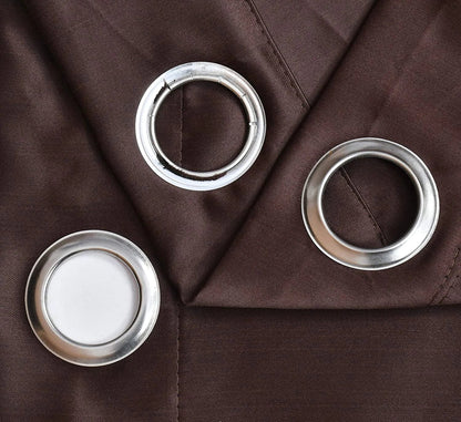 Solid Polyester Curtains - Brown (Set of 2)