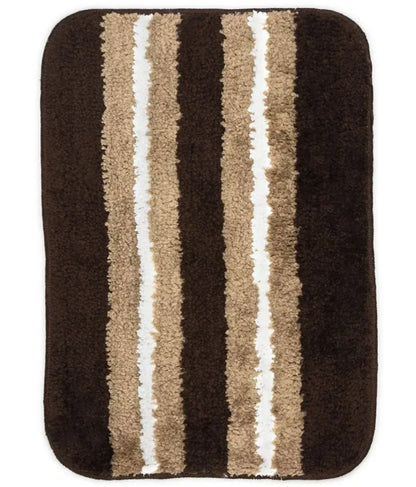 Solid & Striped Combo - Brown Microfibre Doormat (Pack of 2)