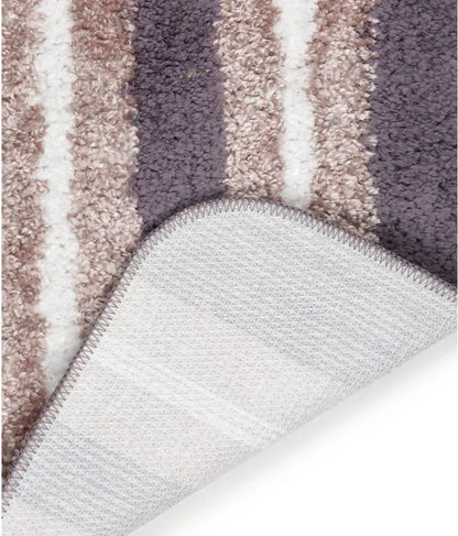 Solid & Striped Combo - Grey Microfibre Doormat (Pack of 2)
