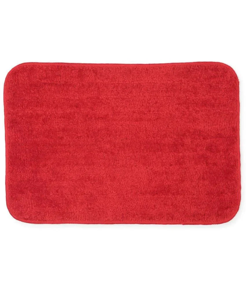 Solid & Striped Combo - Raspberry Microfibre Doormat (Pack of 2)