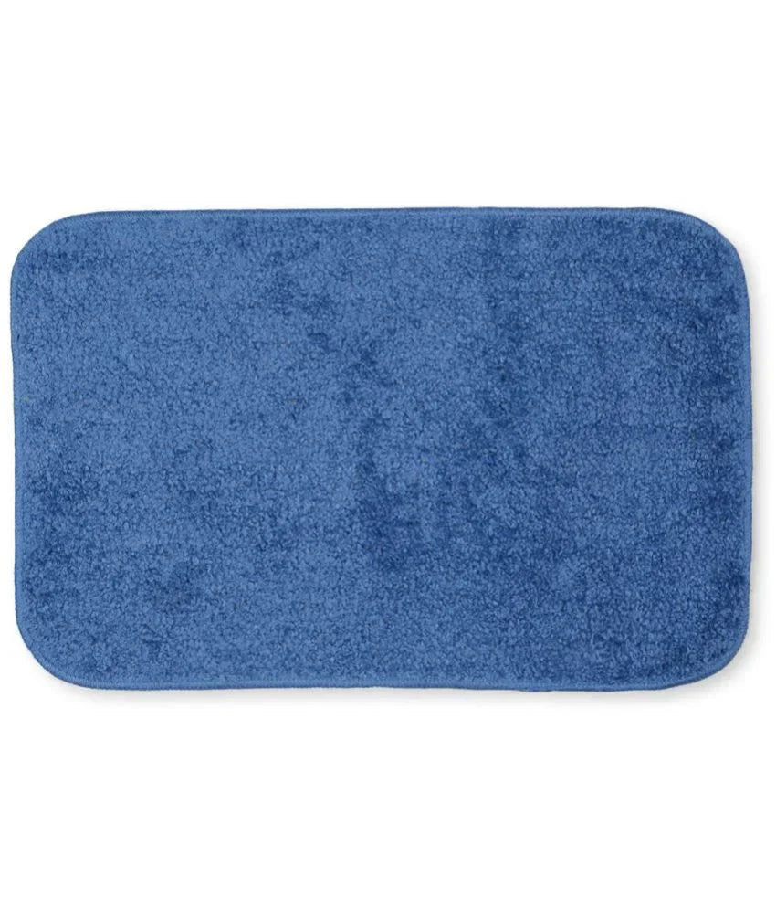 Solid & Striped Combo - Sky Microfibre Doormat (Pack of 2)