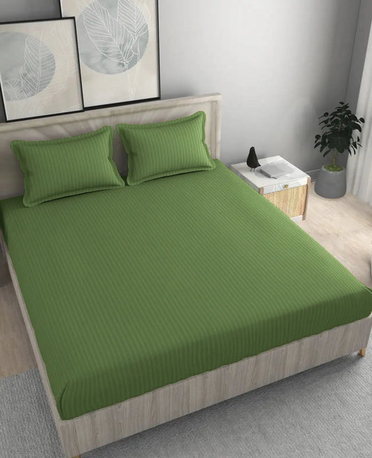 Solids: Green - King - Fitted Bedsheet (78×72 inches)