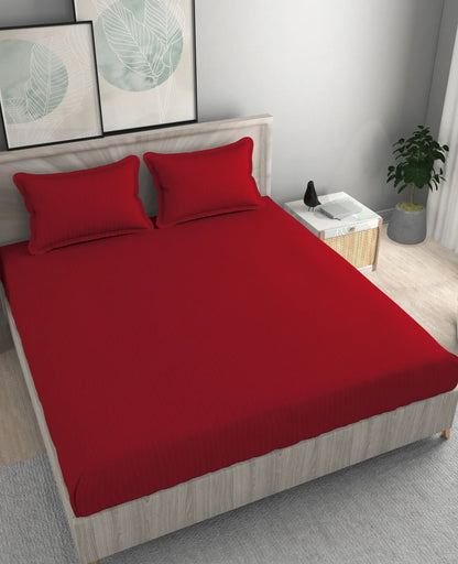 Solids: Red - King - Fitted Bedsheet (78×72 inches)
