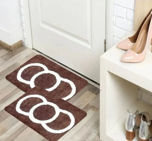 Spiral - Brown Microfibre Doormat (Pack of 2)