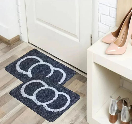 Spiral - Grey Microfibre Doormat (Pack of 2)