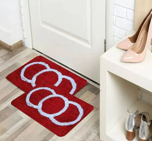 Spiral - Red Microfibre Doormat (Pack of 2)