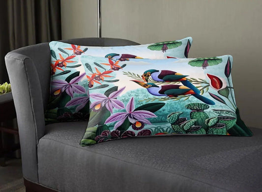 Super Soft Printed Pillow Covers (Set of 2) - Birds
