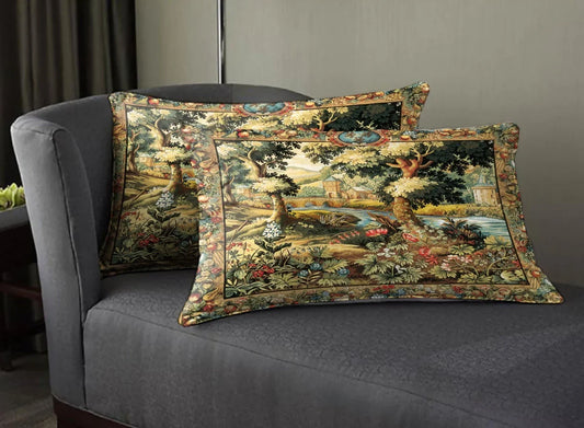 Super Soft Printed Pillow Covers (Set of 2) - Gardenia