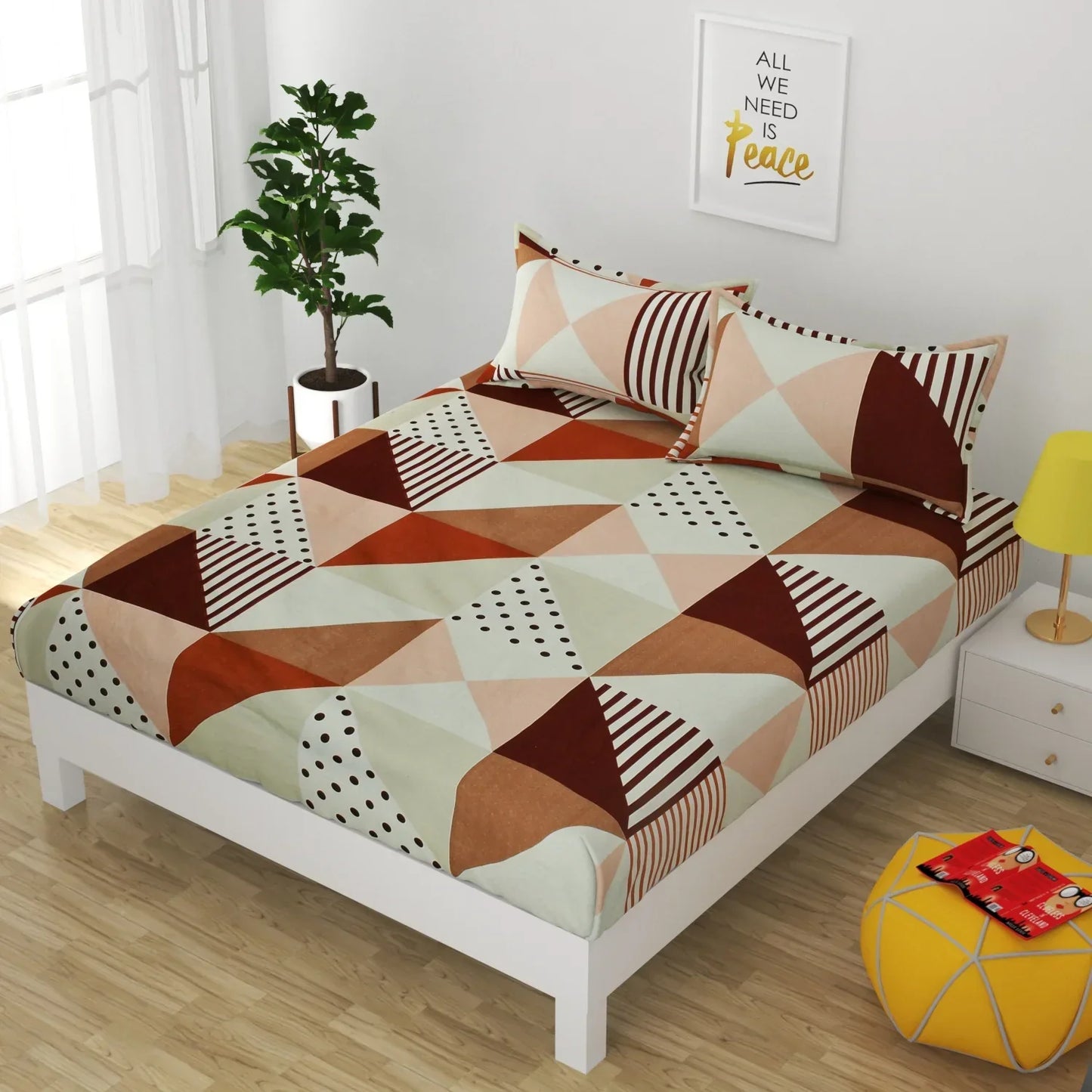 Triangular Dimension - King - Fitted Bedsheet (78×72 inches)
