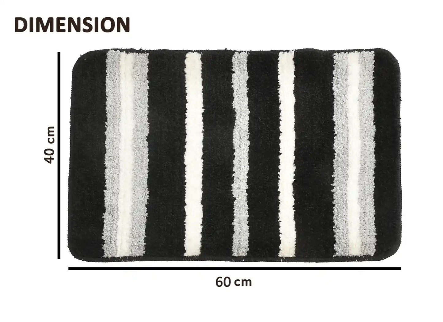Venice - Black Microfibre Doormat (Pack of 2)
