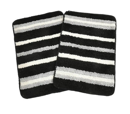 Venice - Black Microfibre Doormat (Pack of 2)