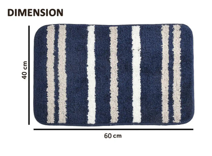 Venice - Royal Blue Microfibre Doormat (Pack of 2)