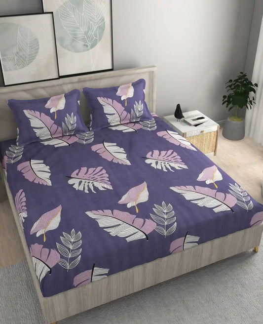 Violetina - Queen/Double - Fitted Bedsheet (76×72 inches)