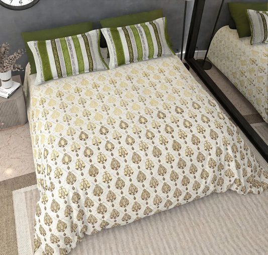 Vista Green - King - 100% Pure Cotton Bedsheet (108×108 inches)