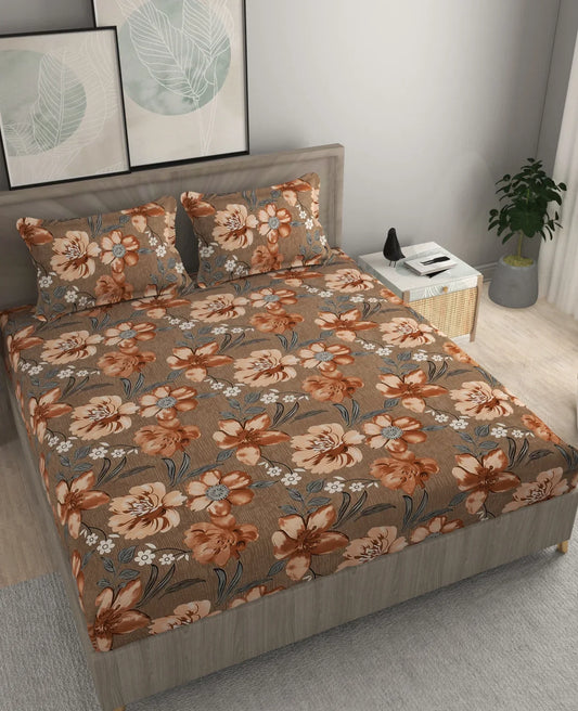 Walnut Lily - King - Fitted Bedsheet (78×72 inches)