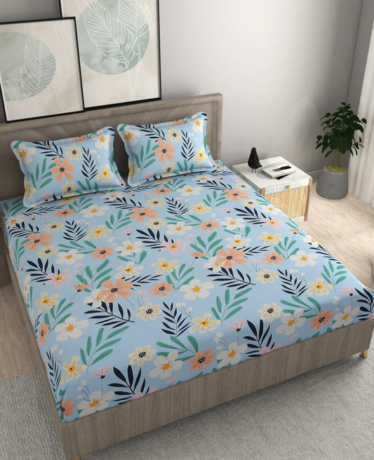 Windflower - Queen/Double - Fitted Bedsheet (76×72 inches)